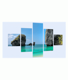 Multi-canvas Plaja tropicala 5x